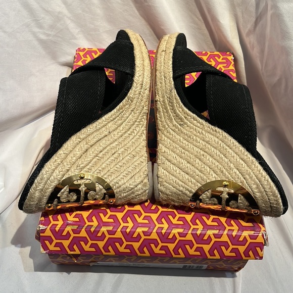 Tory Burch Black Canvas Espadrilles